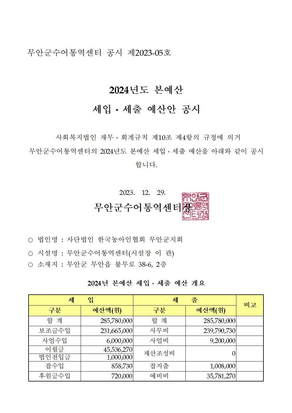 [공고]무안군수어통역센터 2024년세입세출예산안.jpg